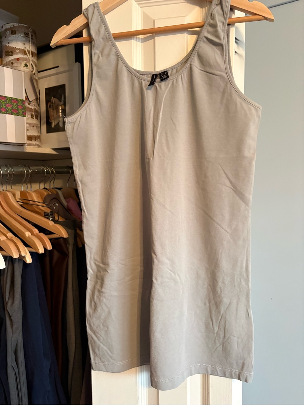 Grey Long Shot Tank Top by Vero Moda (Silver Icing)